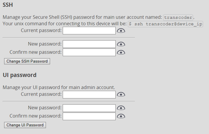 Figure 19: PASSWORD CONFIGURATION